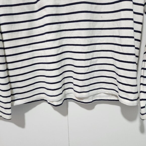 J. Crew Women's NEW Long Sleeve White with Navy Blue Stripes Turtleneck - Large - Picture 6 of 7